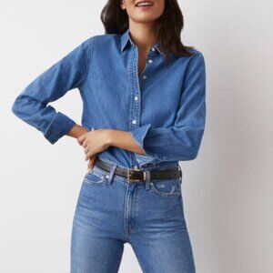 Ayr denim button down shirt Sz M